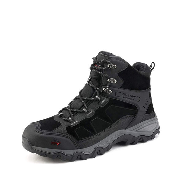Men's Cap-Toe Suede Waterproof Hiking Boots - BLACK -  0