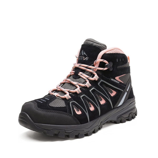 Women's Lightweight Waterproof Hiking Boots - BLACK PINK -  0