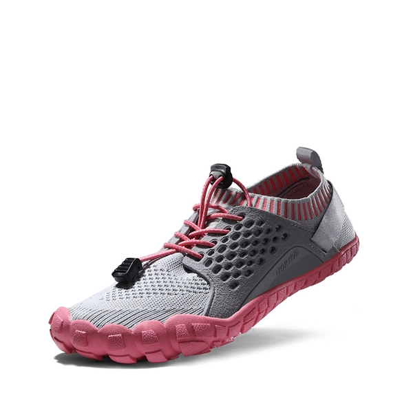 Women's Lightweight Quick-Drying Water Shoes - LIGHT GREY WATERMELON RED -  0