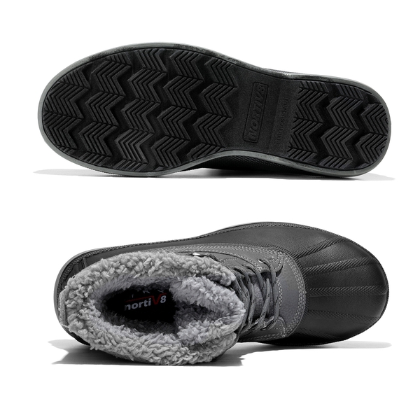 Men's Waterproof Insulated Snow Boots【Wide Fit】 - GREY-BLACK - 6