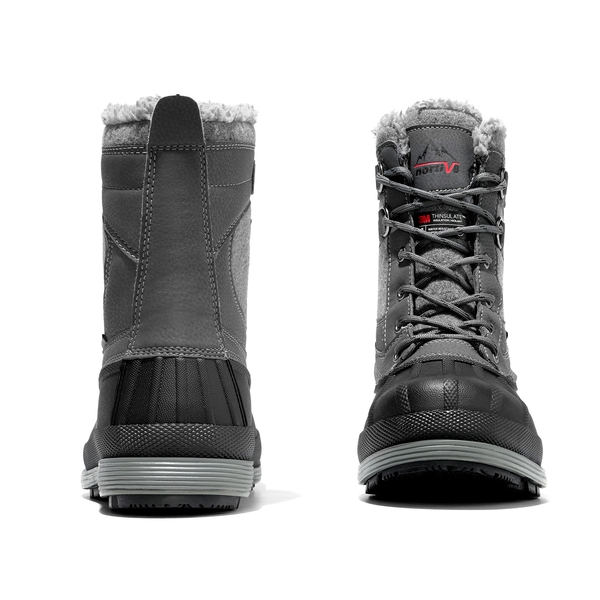Men's Waterproof Insulated Snow Boots【Wide Fit】 - GREY-BLACK - 5
