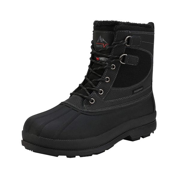 Men's Waterproof Insulated Snow Boots【Wide Fit】 - BLACK -  0