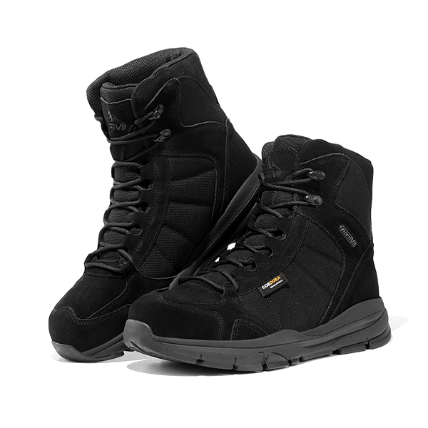 Men's Cordura Lightweight Military Work Boots - ALL BLACK - 1