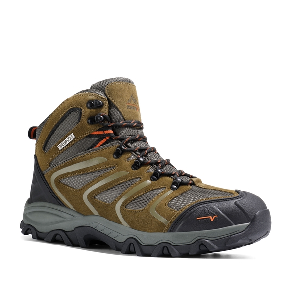[Armadillo Series] Wide Width Waterproof Suede Hiking Boots - OLIVE-SUEDE - 3