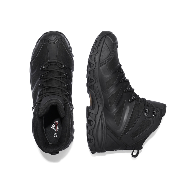 [Armadillo Series] Wide Width Waterproof Suede Hiking Boots - ALL BLACK - 4