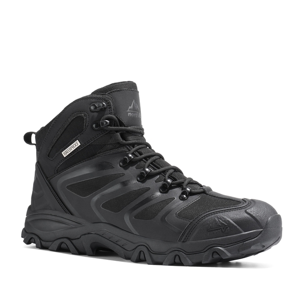 [Armadillo Series] Wide Width Waterproof Suede Hiking Boots - ALL BLACK - 3