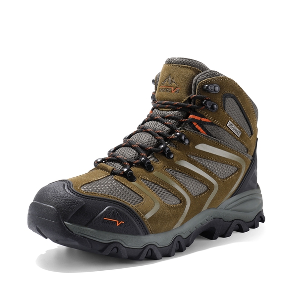 [Armadillo Series] Wide Width Waterproof Suede Hiking Boots - OLIVE-SUEDE -  0
