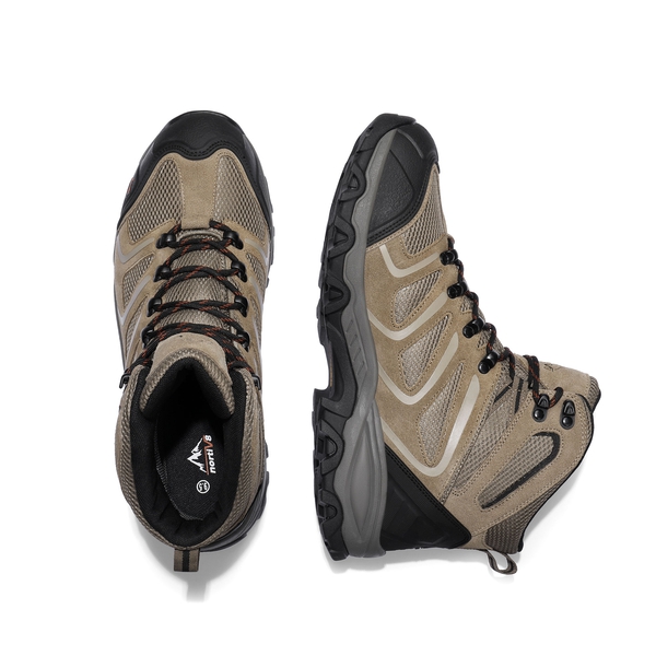 [Armadillo Series] Wide Width Waterproof Suede Hiking Boots - TAUPE-SUEDE - 4