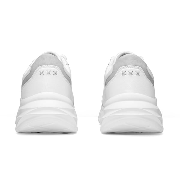 [ActiveCity] Men's Comfortable Leather Walking Sneakers - WHITE - 4