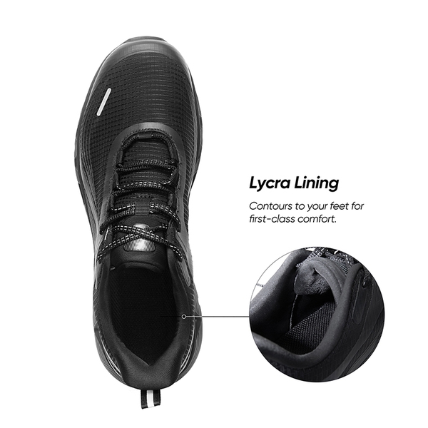 [MovePlush] Men's Lightweight Athletic Sneakers - ALL BLACK - 1