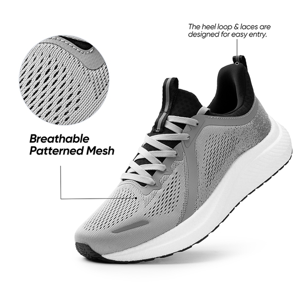  [DreamLife] Men's Lightweight Mesh Lifestyle Sneakers - GREY - 5