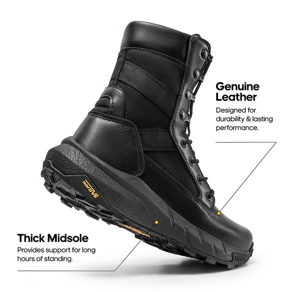 Men's Breathable Tactical Military Work Boots - BLACK - 2