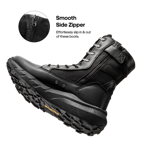 Men's Breathable Tactical Military Work Boots - BLACK - 1