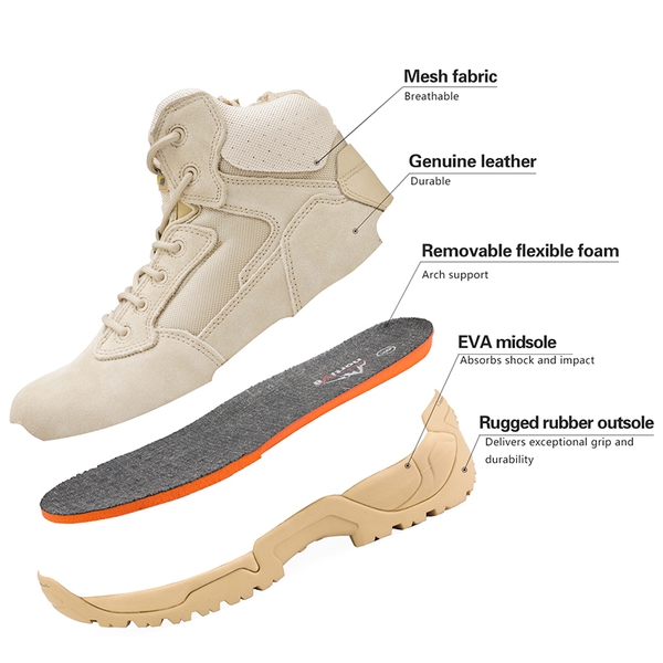 Men's Non-Slip Tactical Desert Boots - SAND - 3