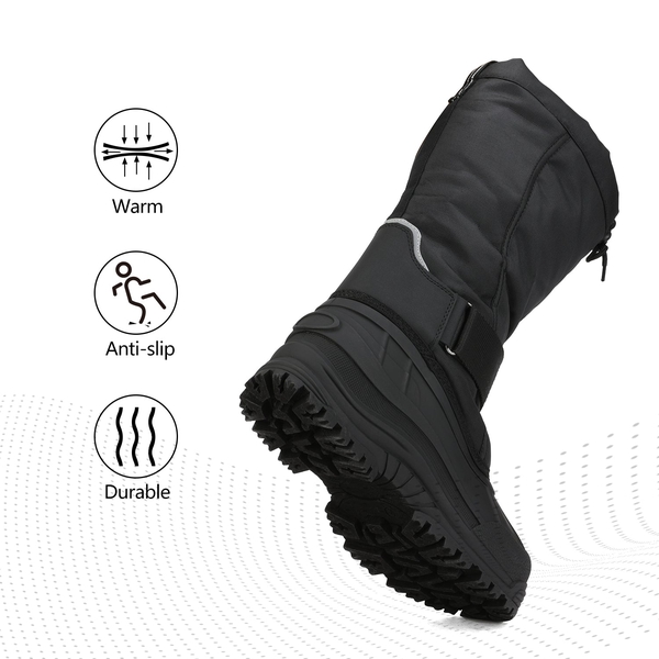 Men's Slip-On Tall Insulated Snow Boots - BLACK - 3