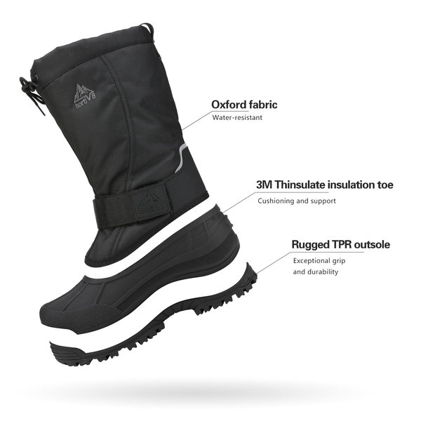 Men's Slip-On Tall Insulated Snow Boots - BLACK - 4