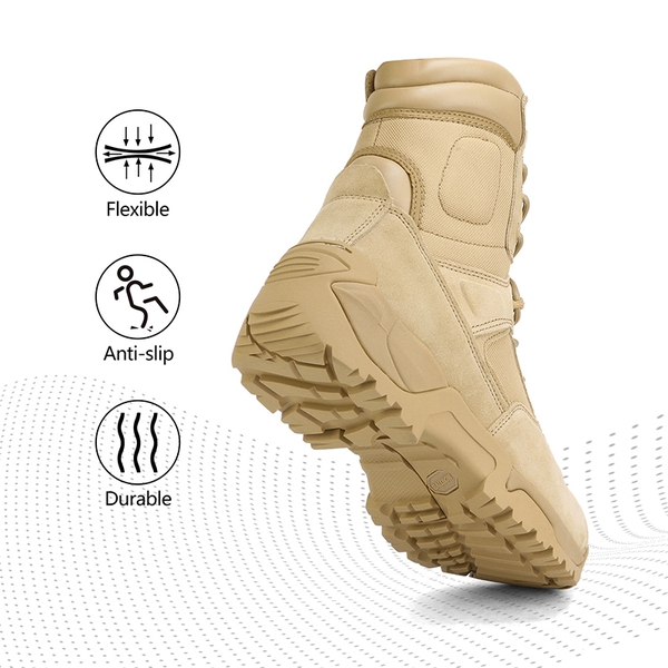 Men's Cap-Toe Tactical Research Work Boots - SAND - 1