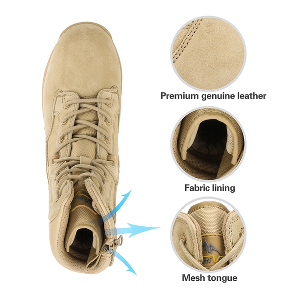 Men's Cap-Toe Tactical Research Work Boots - SAND - 2