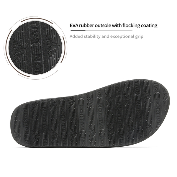 Men's Slip-On Canvas Flip Flops - BLACK - 4