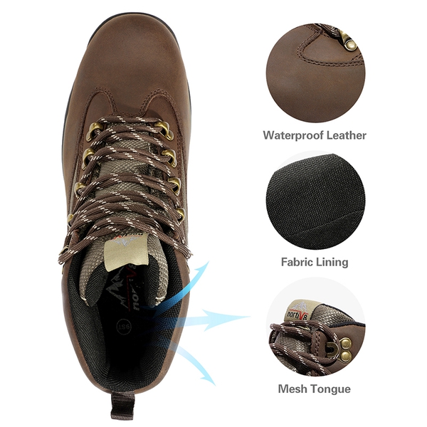 Men's Cap Toe Steel Toe Work Boots - BROWN - 2