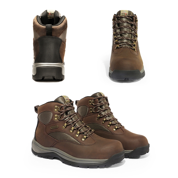 Men's Cap Toe Steel Toe Work Boots - BROWN - 5