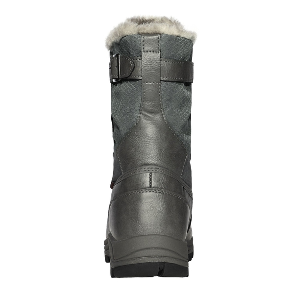 Women's Leather Waterproof Snow Boots - GREY - 2