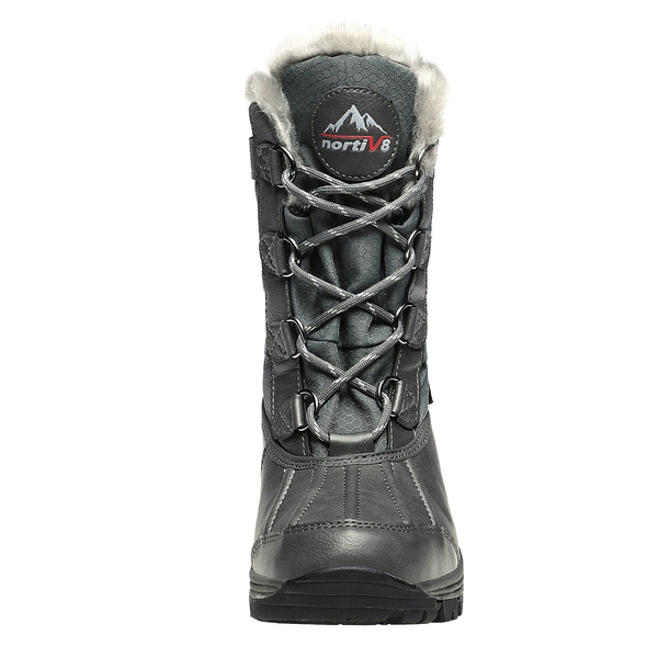 Women's Leather Waterproof Snow Boots - GREY - 3