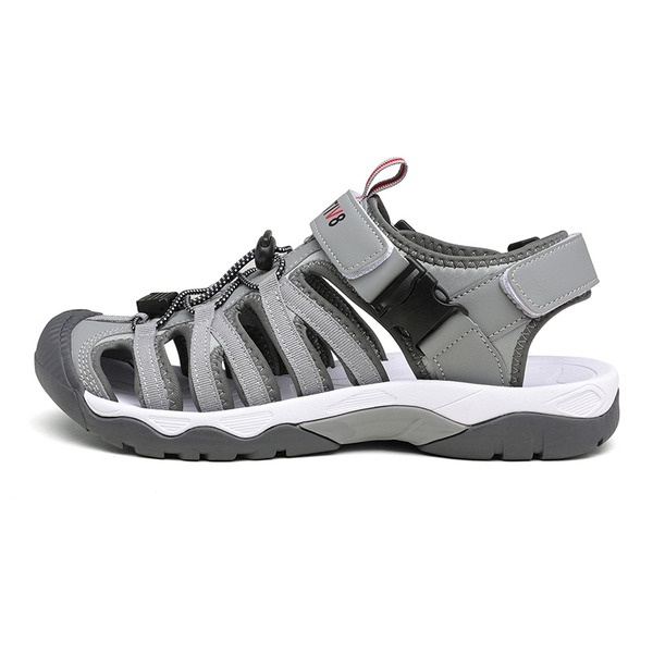 ?Men\'s Hiking Sandals Gray Leather Athletic Casual Outdoor Sports Shoes Mens Outdoor Hiking Sandals Closed Toe Waterproof Fisherman  main image 3