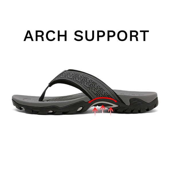 Men's Arch Support Flip Flops - GREY - 1