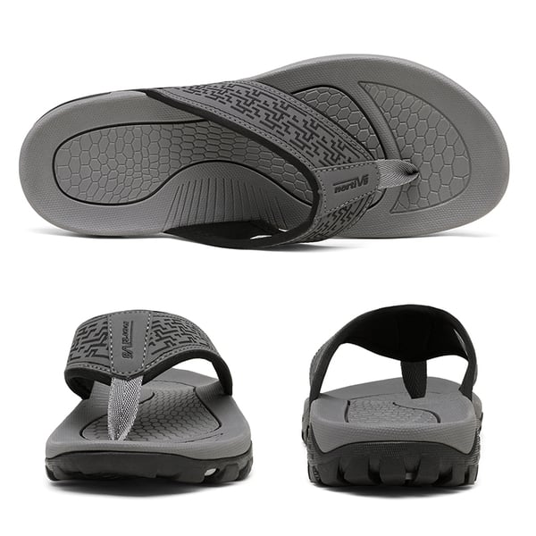 Men's Arch Support Flip Flops - GREY - 2