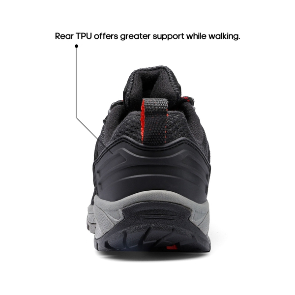 Women's Suede Mesh Hiking Shoes - BLACK - 4