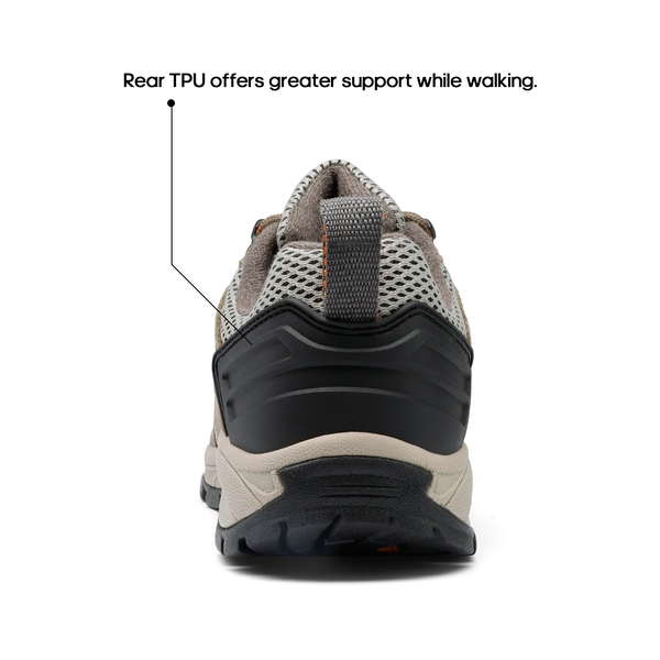 Women's Suede Mesh Hiking Shoes - KHAKI - 4